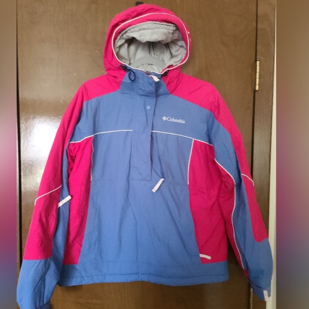 Columbia Pink & Purple Insulated Hooded Ski/Winter Pull Over anorak size L